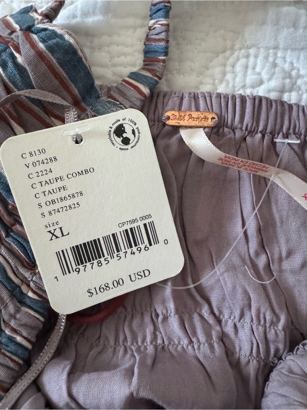 Free People Striped Tiered Maxi Dress in Dusty Rose, Blue & Cream - Picture 7 of 8